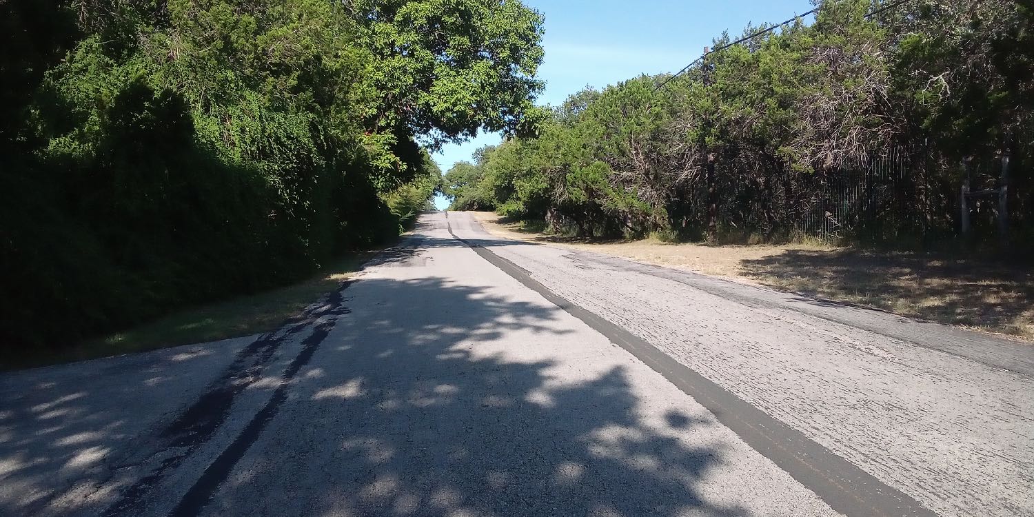 Looking east on Limestone Creek with a short, 14% grade incline