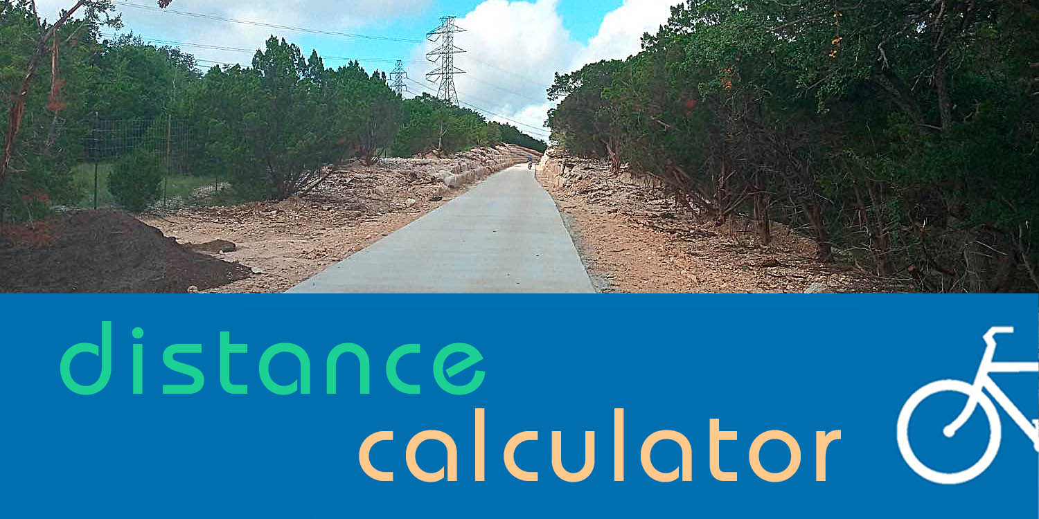 Trail at Eisenhower Park with Distance Calculator banner—Graphics: SRR