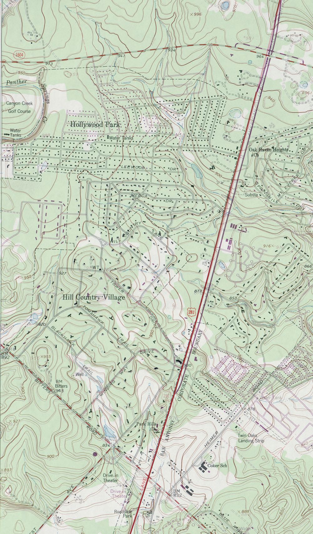 1973 topo map shows more houses added for Hollywood Park