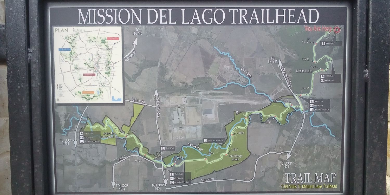 Map of the Medina River Greenway at the Del Lago Trailhead—Parks and Recreation