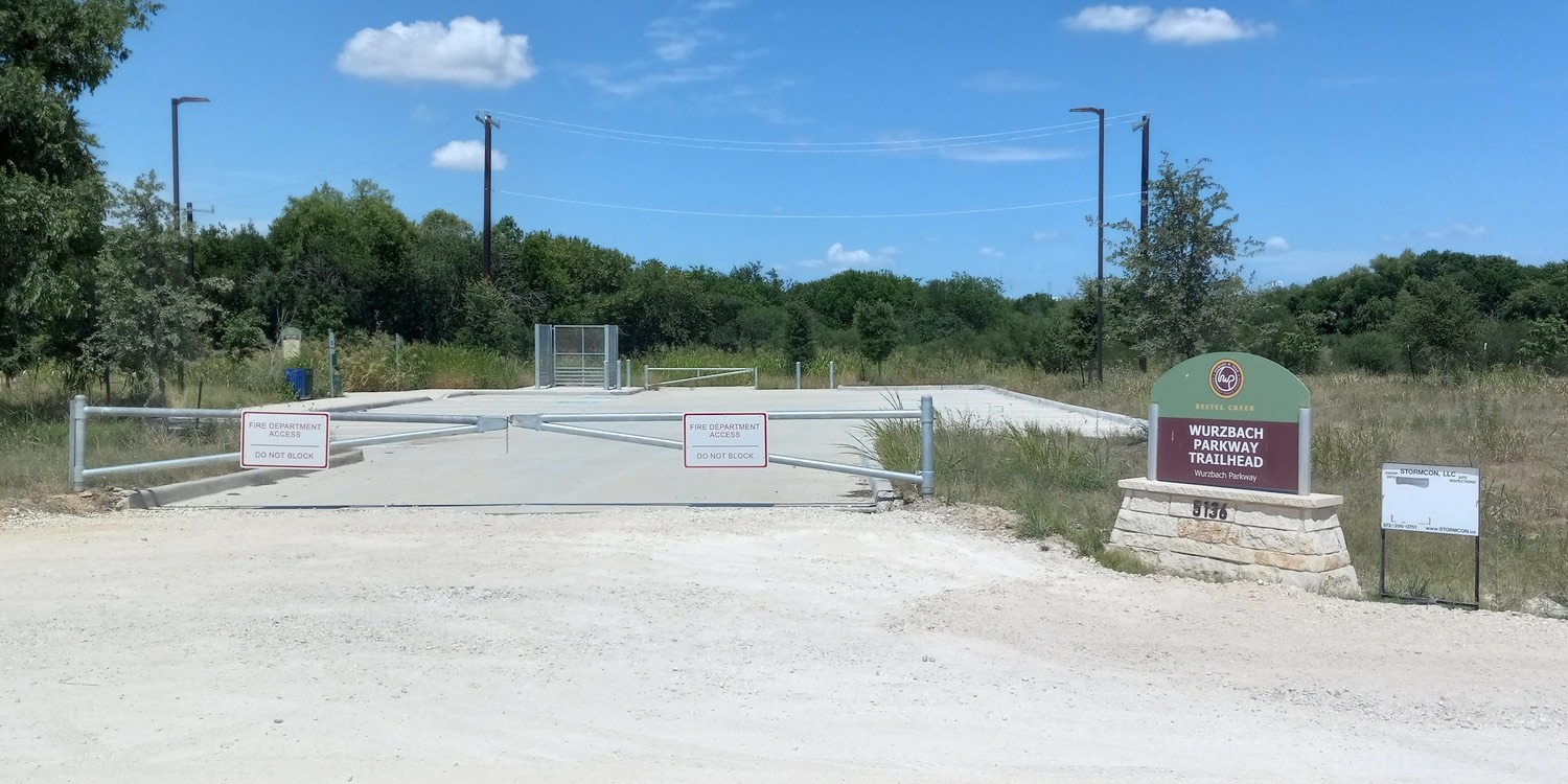 Wurzbach Parkway Trailhead connects the Beitel Creek Greenway— Photo: SRR
