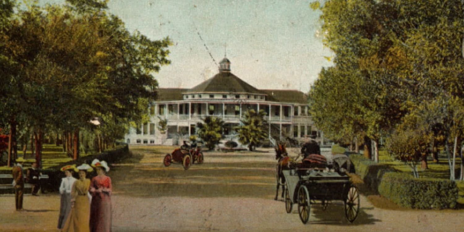 Historic image of the Hot Wells Resort during its heyday