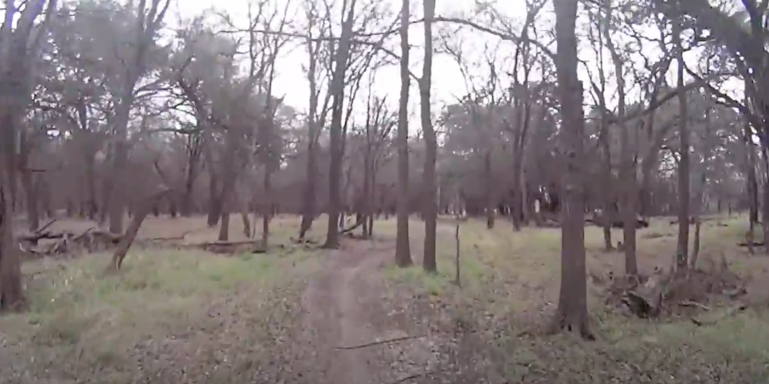 An unpaved trail in McAllister Park, a preserve in northeast San Antonio—Photo: SRR Video