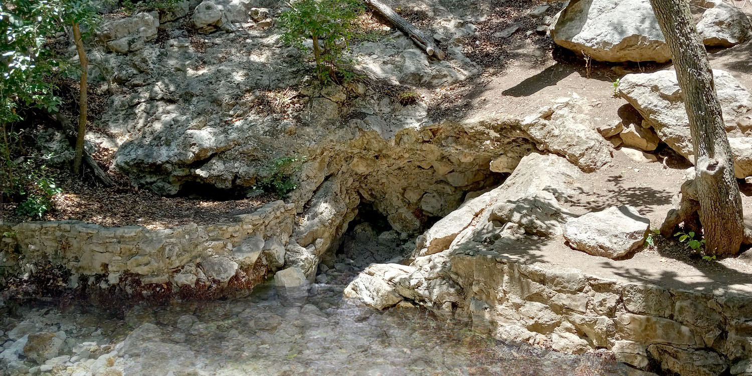 Photoshopped image of Comal Springs when the water is flowing—Photo: SRR